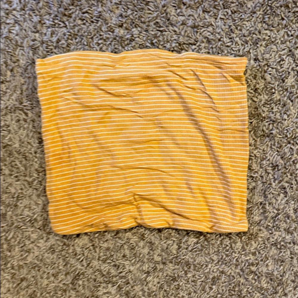 American Eagle Outfitters Yellow Striped Crop Top